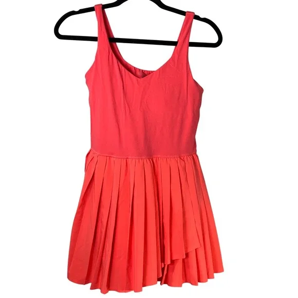 Aerie Offline Vibrant Pink Comfy Athletic Tank Top Romper Skirt Tennis Dress M - Picture 1 of 7